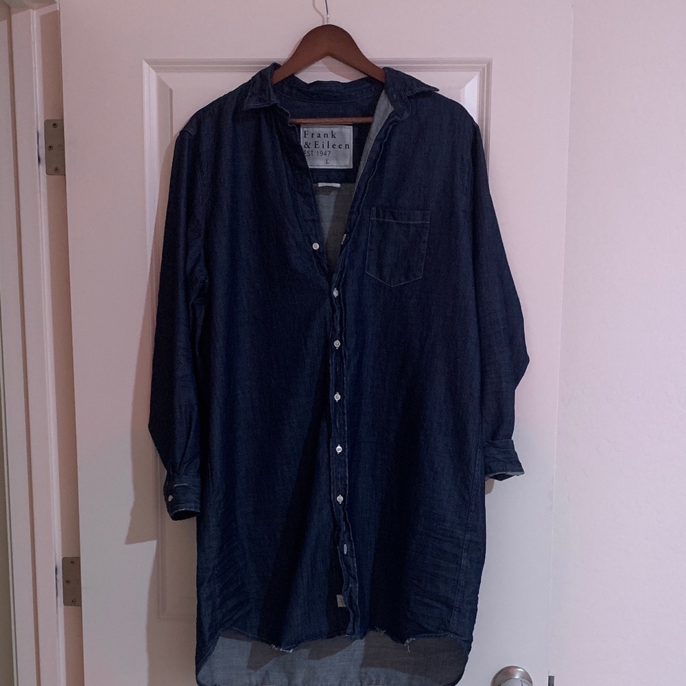 Frank & Eileen Navy Button-Up Dress